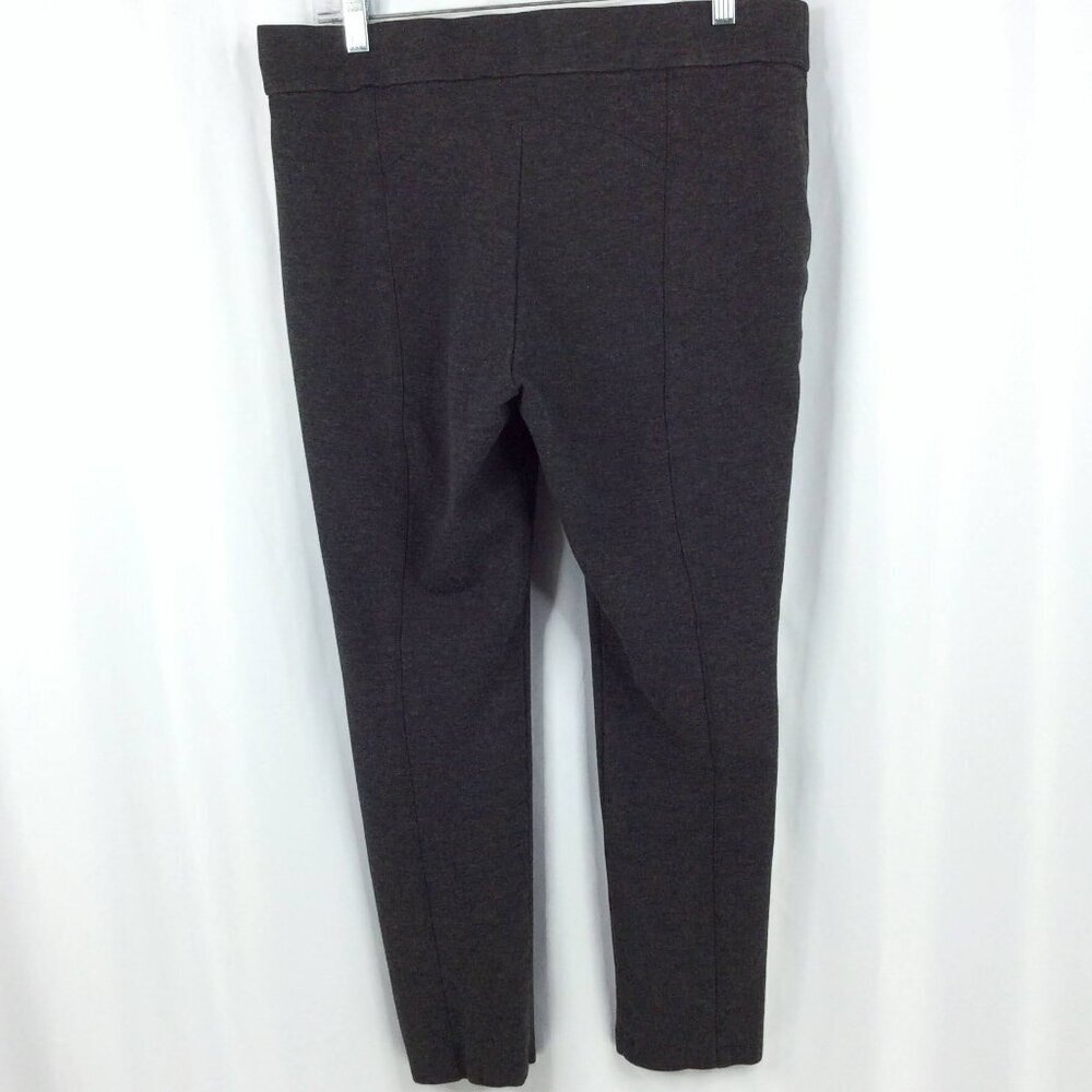 Anne Klein Womens Midweight Tummy Control Ponte Pant Size Large Charcoal Heather - Picture 5 of 12